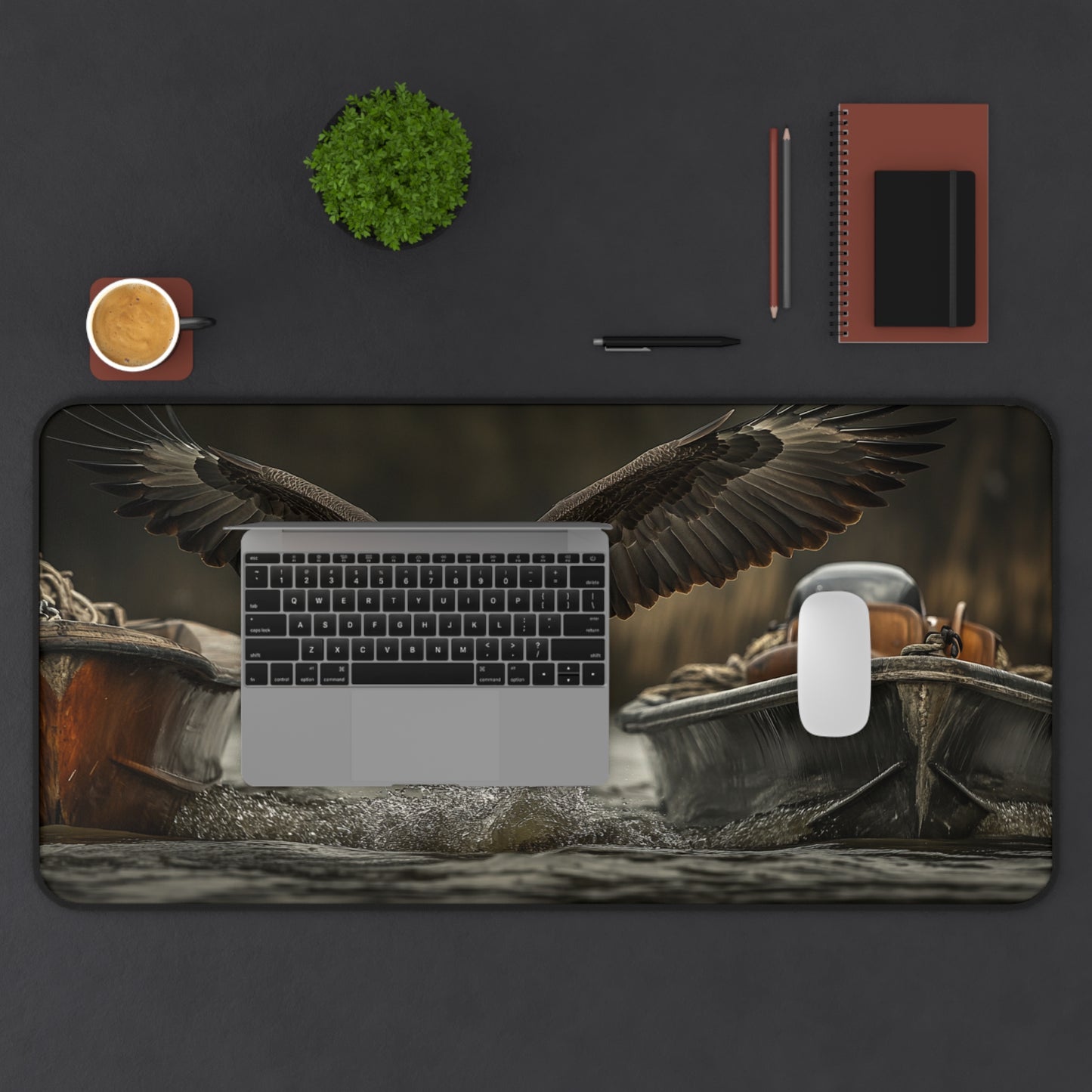 Eagle Flight Desk Mat , Wildlife Office Decor, Personalized Home Office, Nature Lover Gift, Gaming Mouse Pad, Unique Wildlife Gift