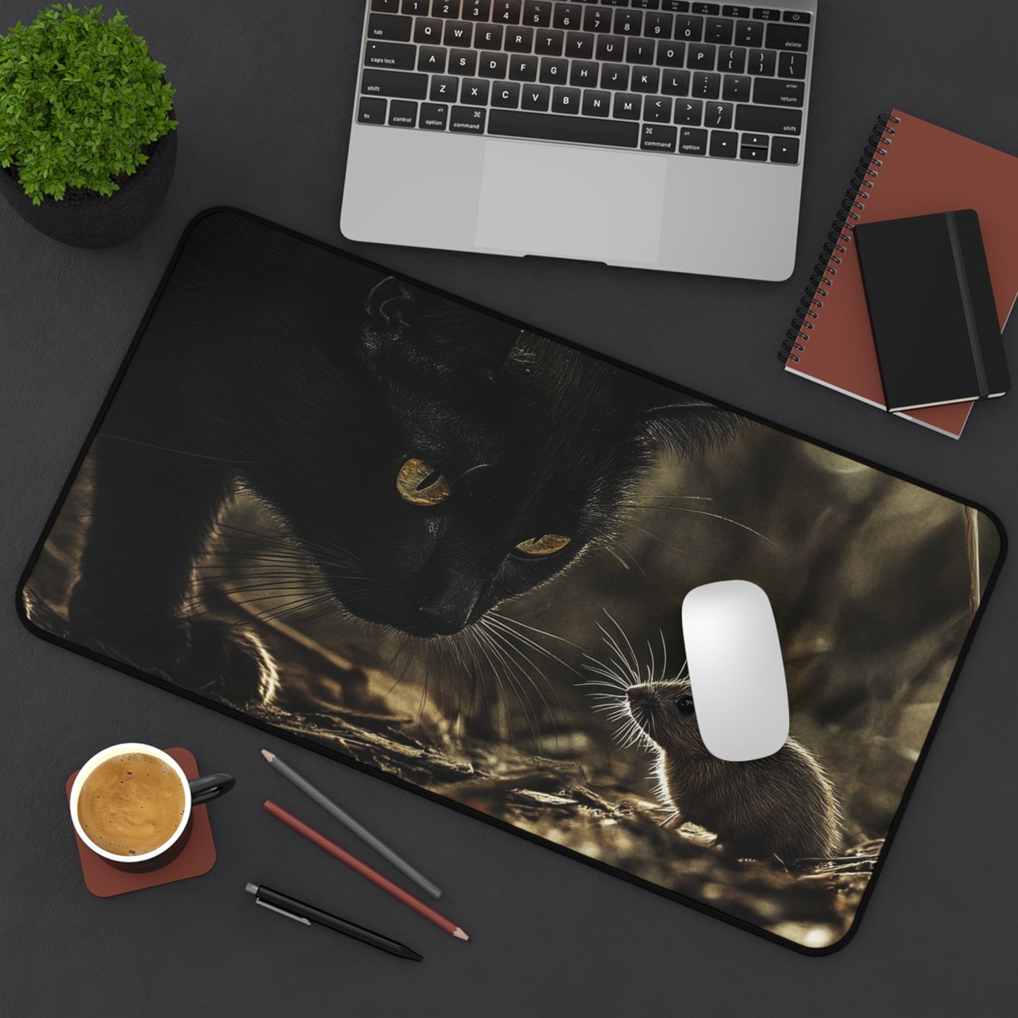 Cat and Mouse Desk Mat - Perfect for Animal Lovers