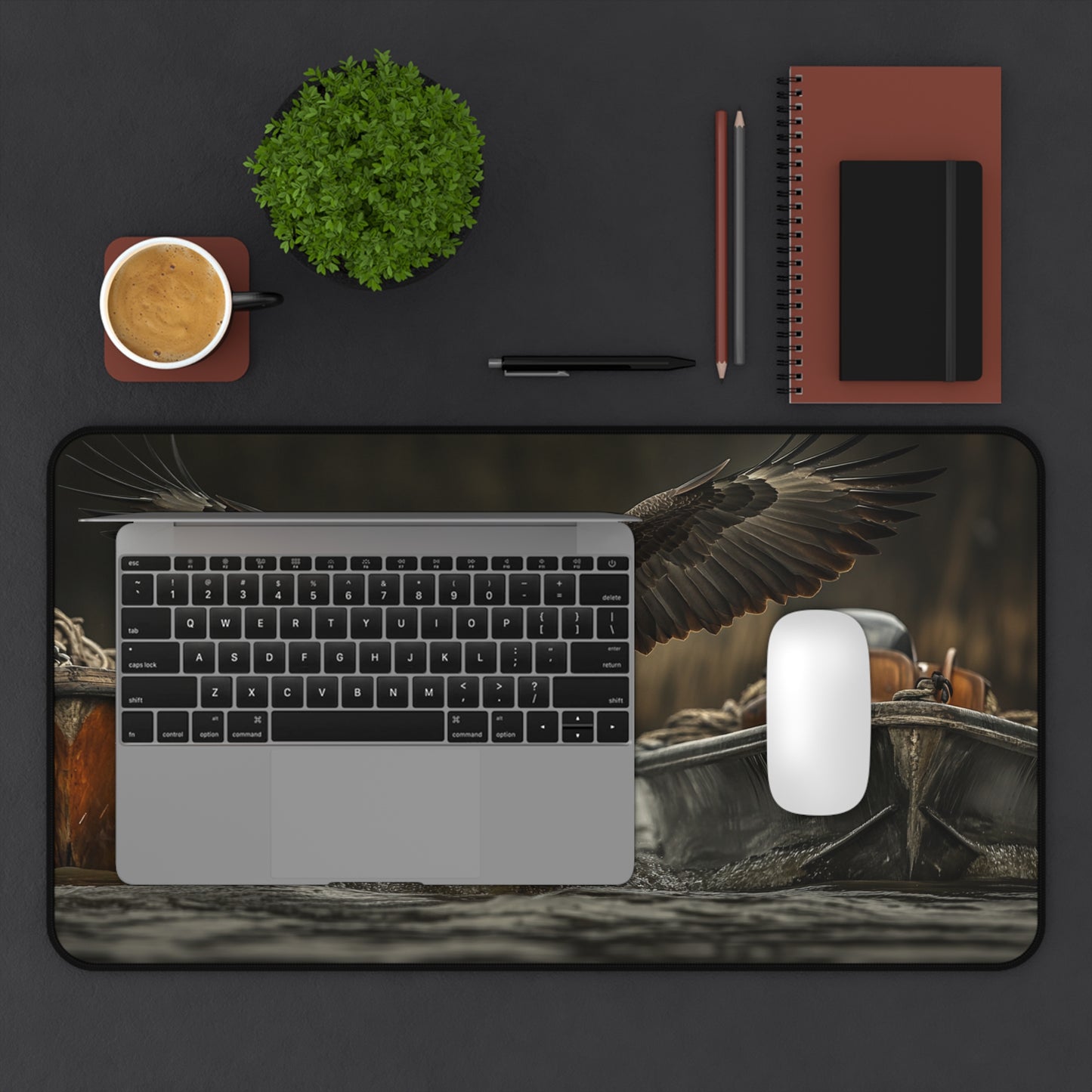 Eagle Flight Desk Mat , Wildlife Office Decor, Personalized Home Office, Nature Lover Gift, Gaming Mouse Pad, Unique Wildlife Gift