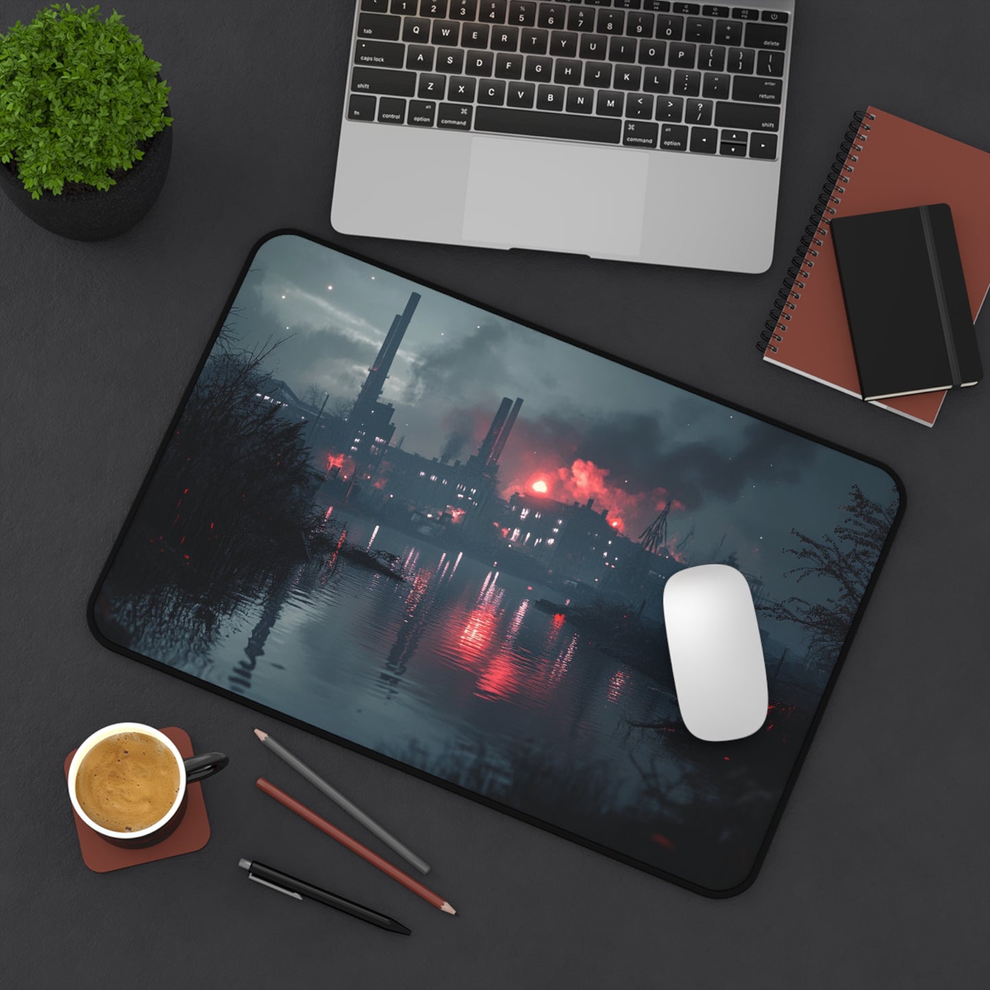 Industrial river side Desk Mat - Aesthetic Desk Accessory for Creatives
