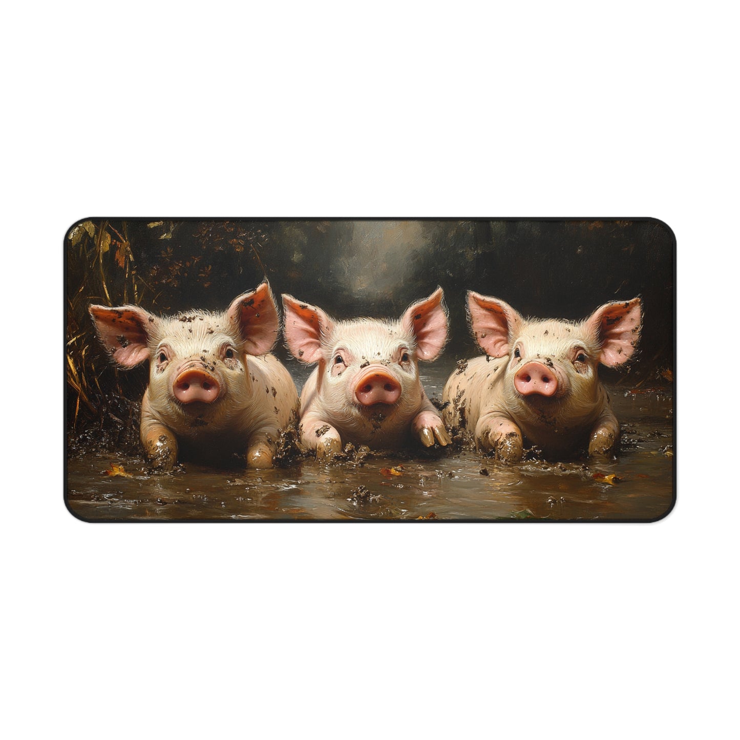 Three little Piggies Desk Mat - Cute Farm Animal Mat for Home Office, Gift for Animal Lovers, Unique Desk Accessories, Cute Desk Decor, Fun