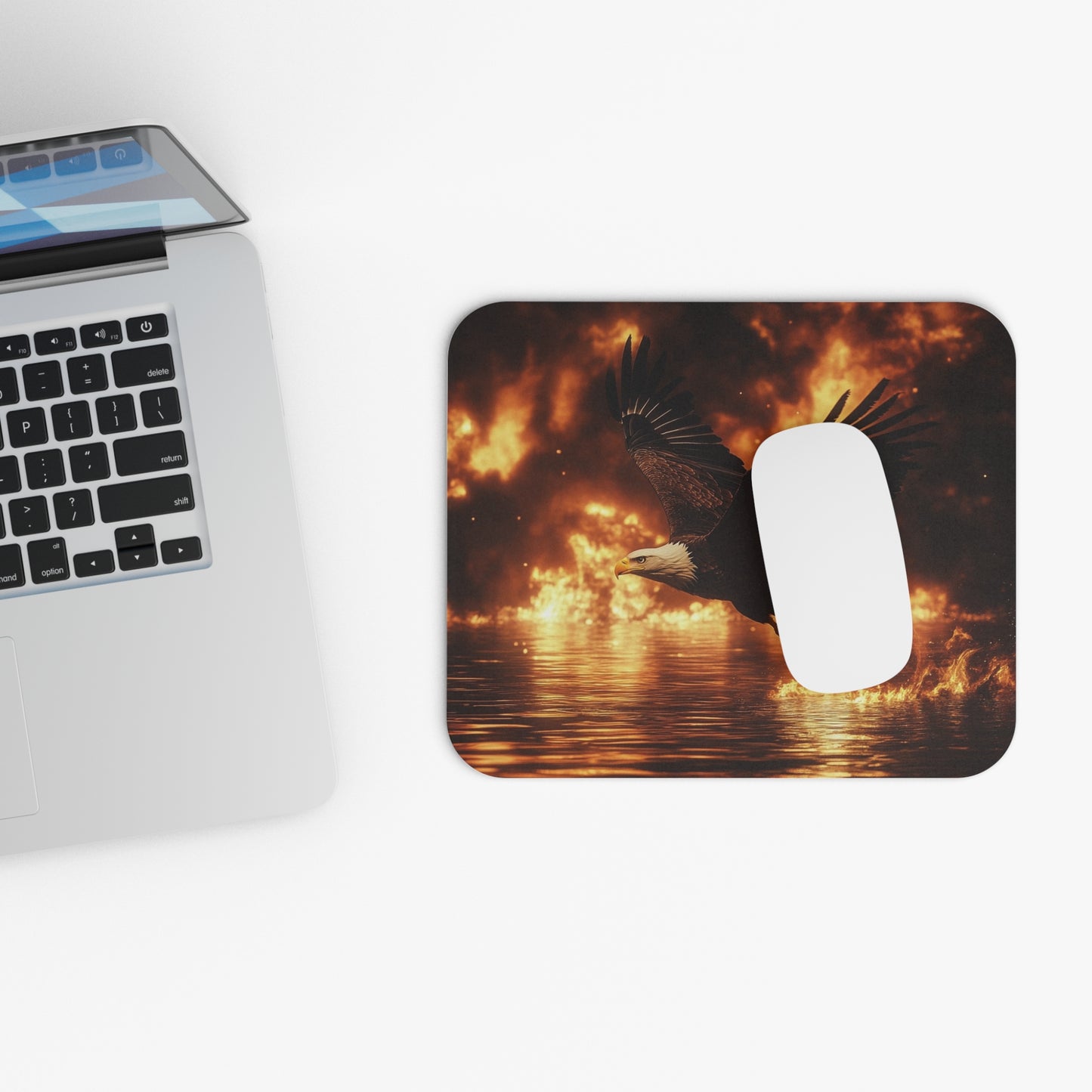 Majestic Eagle Mouse Pad - Fierce Wildlife Design for Home Office and Gaming