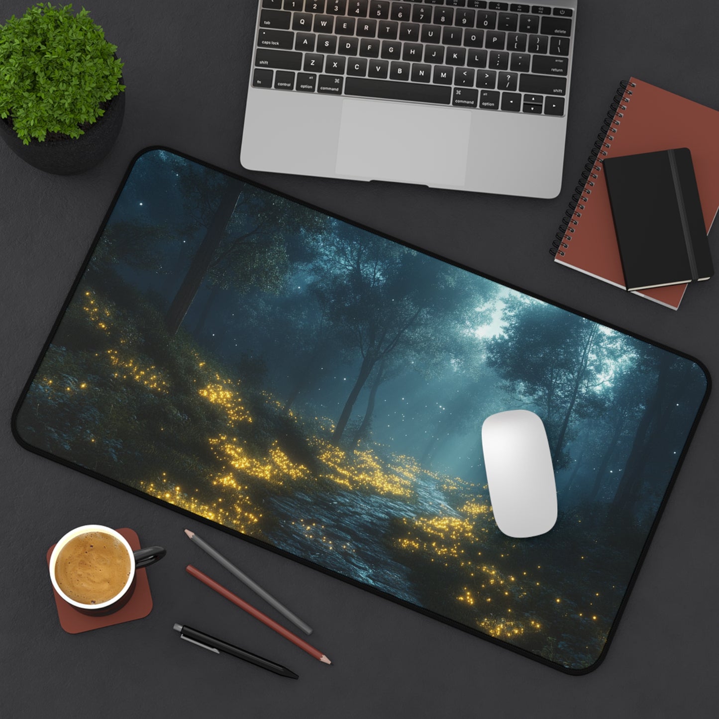 Enchanting Forest Desk Mat - Magical Workspace Decor, Ideal for Home Office, Gamer's Abode, Gift for Nature Lovers, Computer Accessories