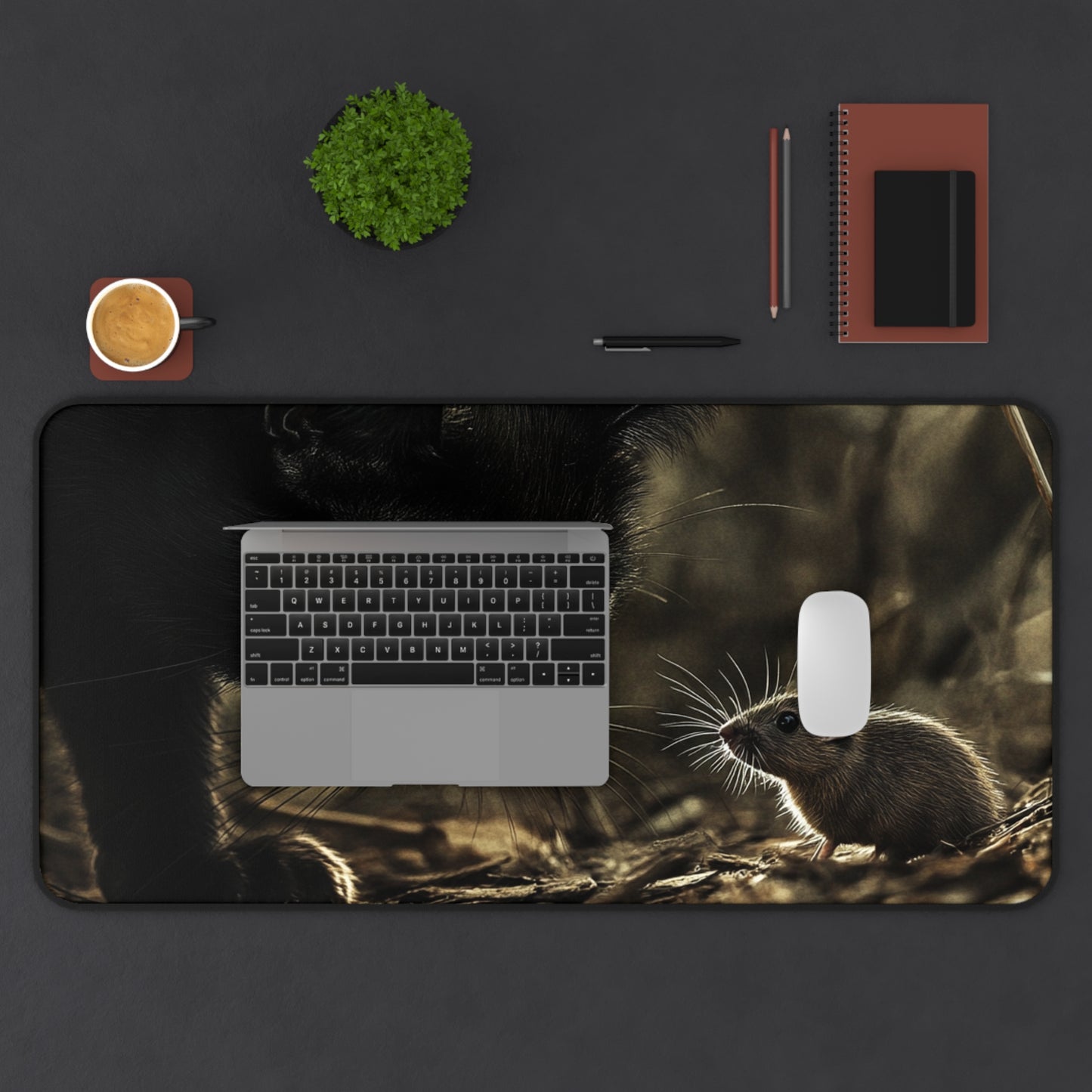 Cat and Mouse Desk Mat - Perfect for Animal Lovers