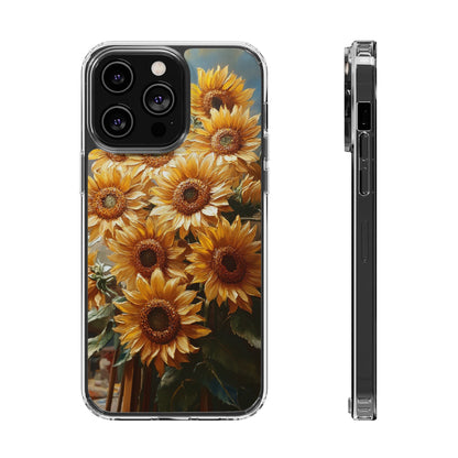 Sunflower Clear Phone Case - Bright Floral Design, Protective Cell Phone Cover, Gift for Her, Summer Vibe, Nature Lover