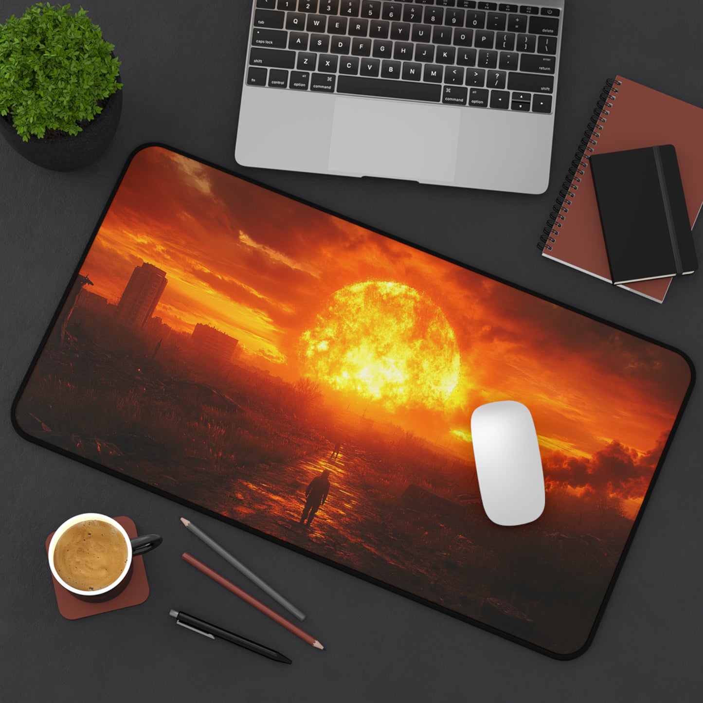 Apocalyptic Sunset  Desk Mat, Gaming Mat, Office Decor, Personalized Gift, Inspirational Home Office Accessory, Unique Desk Pad