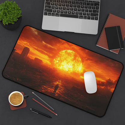 Apocalyptic Sunset  Desk Mat, Gaming Mat, Office Decor, Personalized Gift, Inspirational Home Office Accessory, Unique Desk Pad