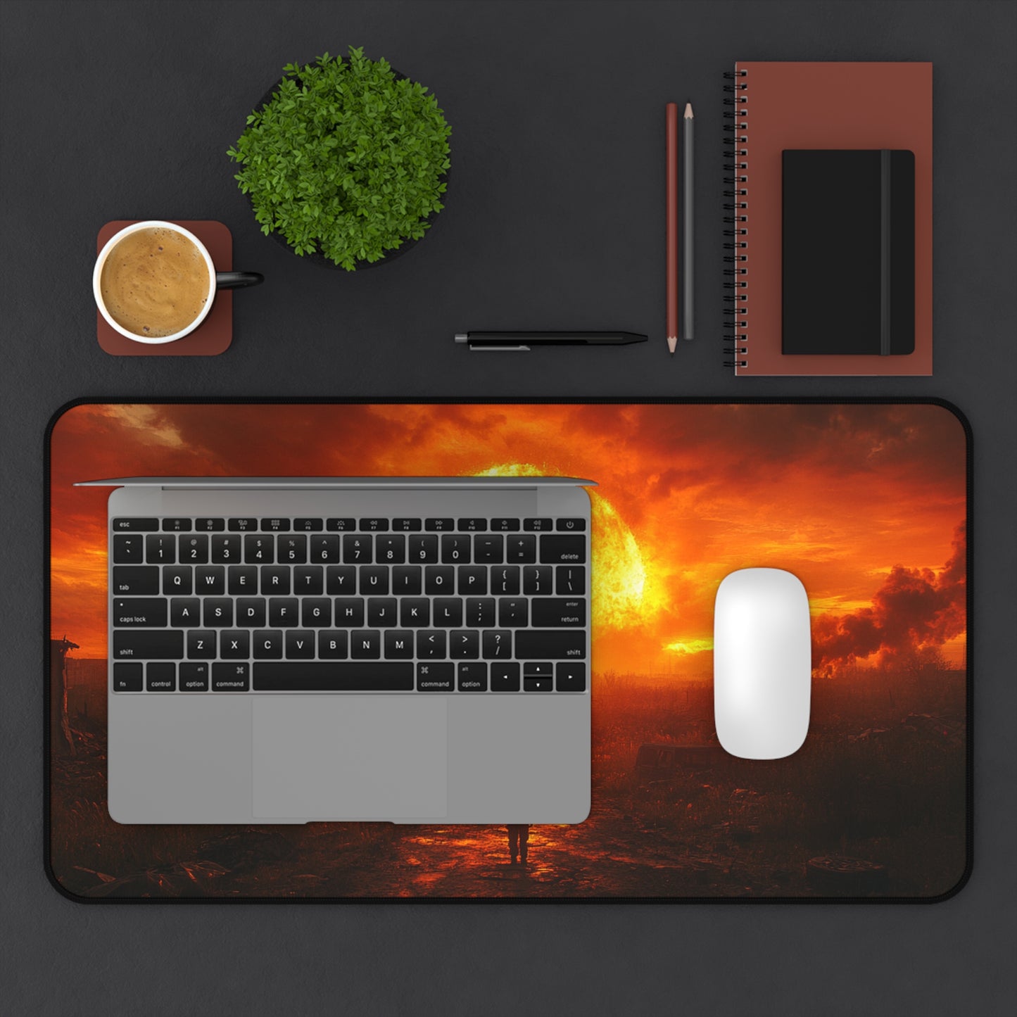 Apocalyptic Sunset  Desk Mat, Gaming Mat, Office Decor, Personalized Gift, Inspirational Home Office Accessory, Unique Desk Pad