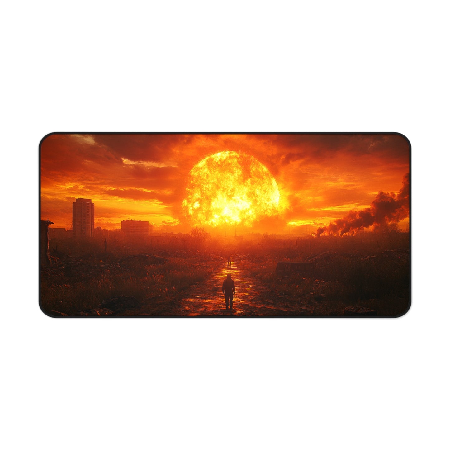 Apocalyptic Sunset  Desk Mat, Gaming Mat, Office Decor, Personalized Gift, Inspirational Home Office Accessory, Unique Desk Pad