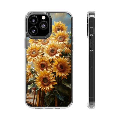 Sunflower Clear Phone Case - Bright Floral Design, Protective Cell Phone Cover, Gift for Her, Summer Vibe, Nature Lover
