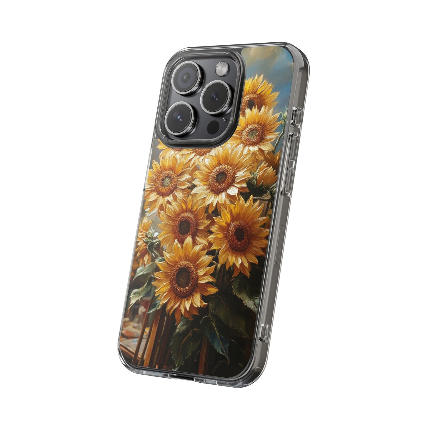 Sunflower Clear Phone Case - Bright Floral Design, Protective Cell Phone Cover, Gift for Her, Summer Vibe, Nature Lover