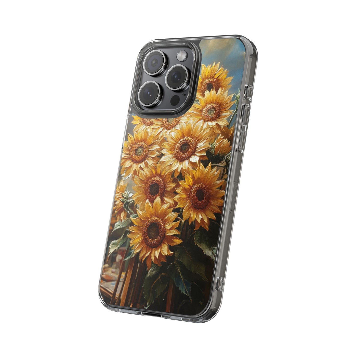 Sunflower Clear Phone Case - Bright Floral Design, Protective Cell Phone Cover, Gift for Her, Summer Vibe, Nature Lover