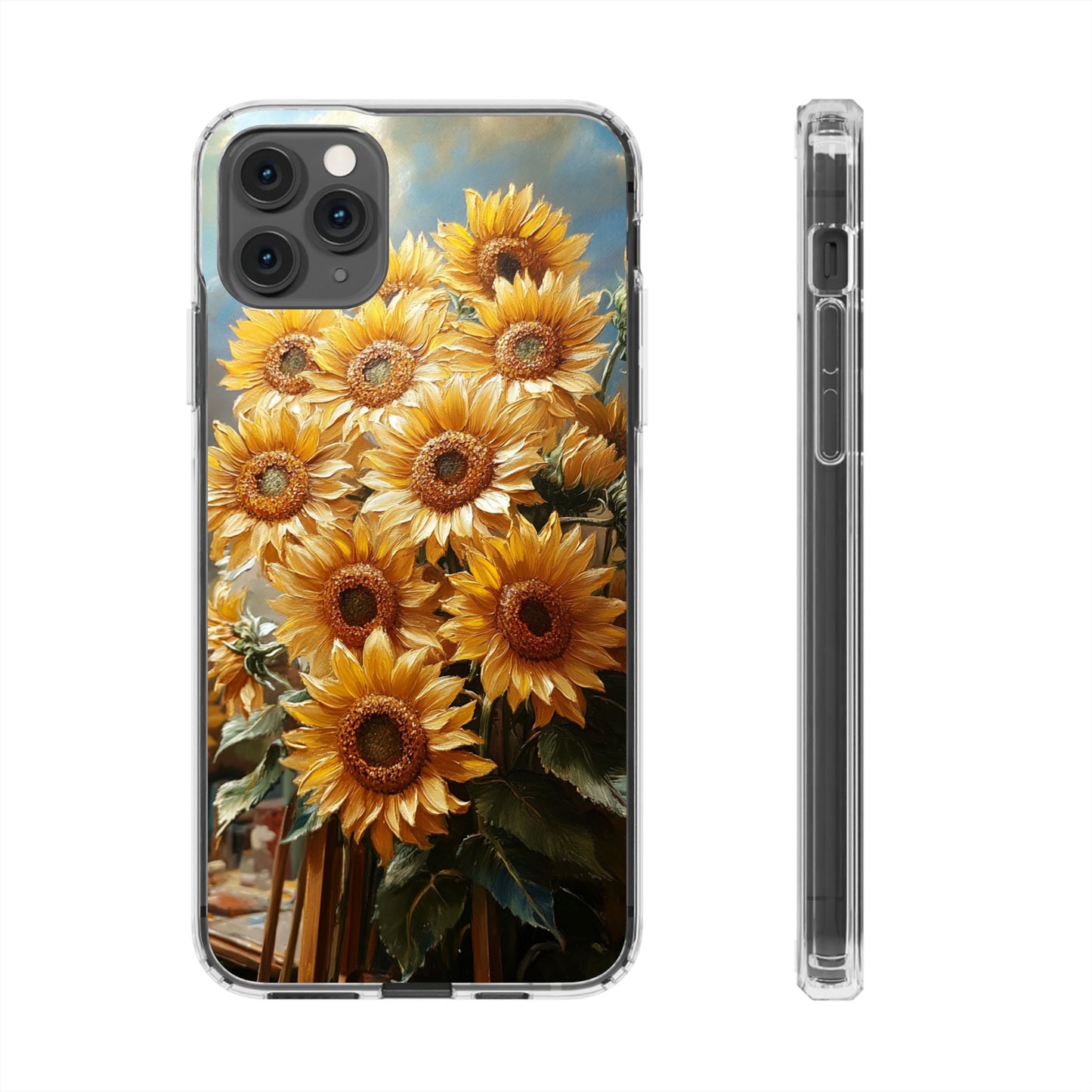 Sunflower Clear Phone Case - Bright Floral Design, Protective Cell Phone Cover, Gift for Her, Summer Vibe, Nature Lover