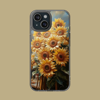 Sunflower Clear Phone Case - Bright Floral Design, Protective Cell Phone Cover, Gift for Her, Summer Vibe, Nature Lover