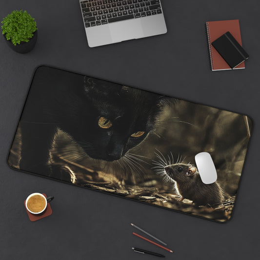 Cat and Mouse Desk Mat - Perfect for Animal Lovers