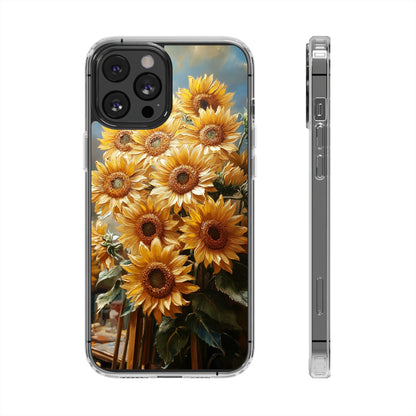 Sunflower Clear Phone Case - Bright Floral Design, Protective Cell Phone Cover, Gift for Her, Summer Vibe, Nature Lover